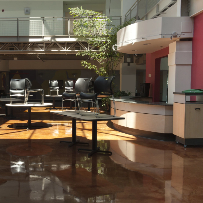 stained concrete in a commercial property menan id