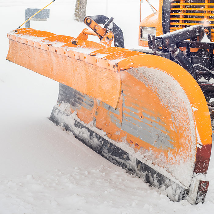 snow plowing shovel truck close up menan id